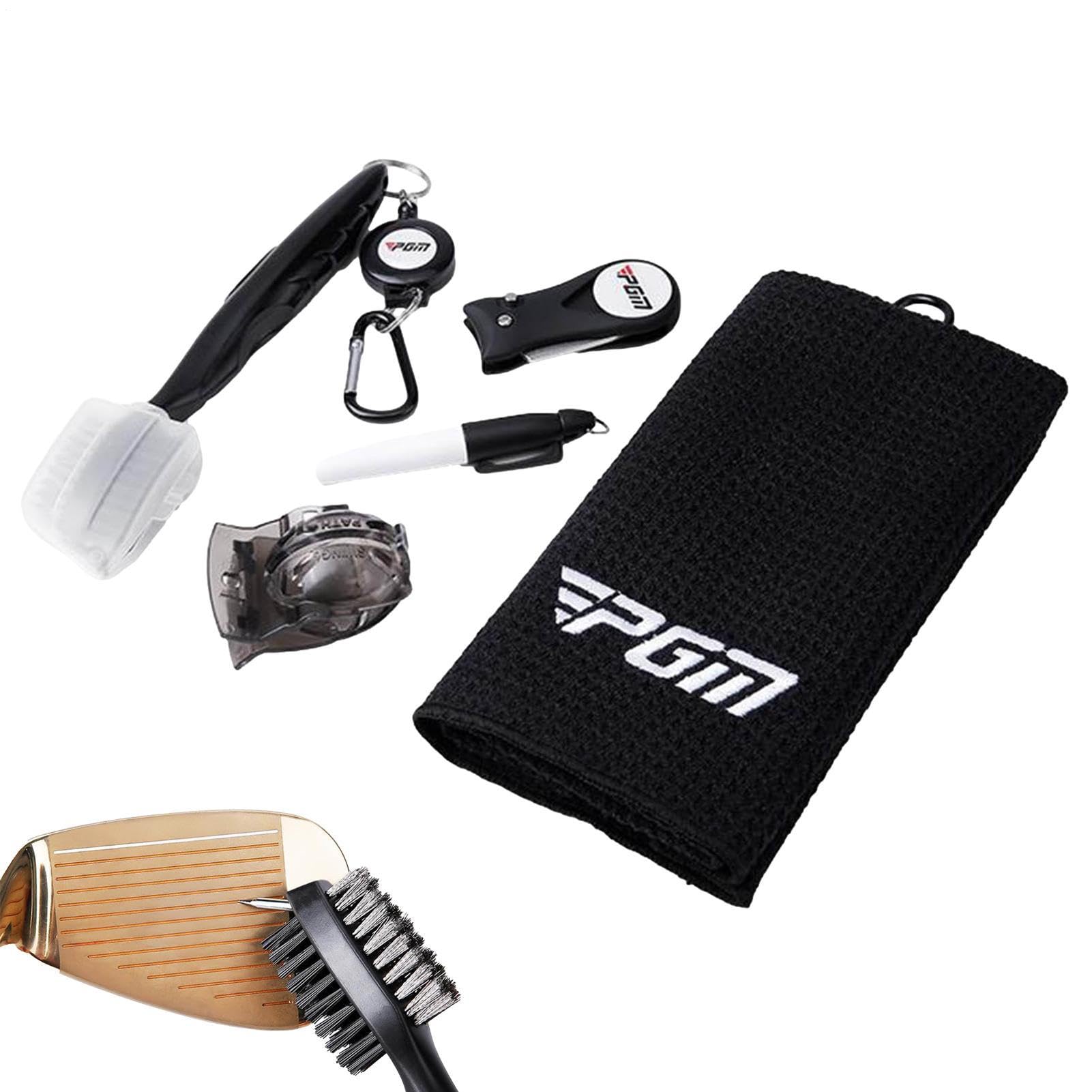 Qooplu Golfausrüstung und Zubehör, Golf -Werkzeugkit, Praktisches tragbares Golfset, Divot -Reparaturwerkzeug, Clubreinigungsbürste für Frauen, Ehemann, Männer