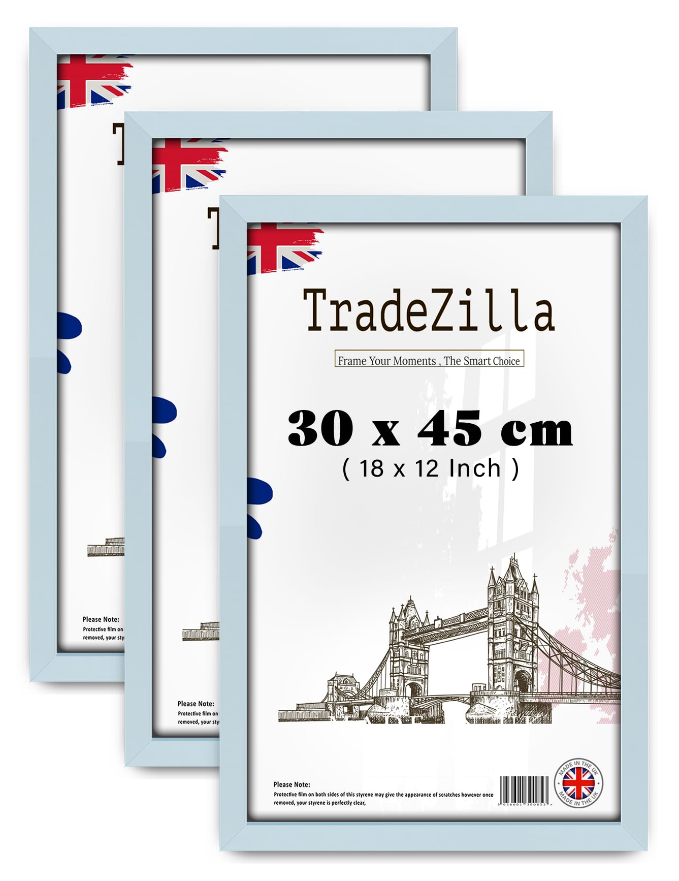 Tradezilla Light Grey Pack Of 3 Standard Size 18 X 12 Inch Poster Frame -300 X 450 Mm Light Weight Mdf Wood – (30 X 45 Cm) Sleek Design -|Perfect Interior Décor [ ]