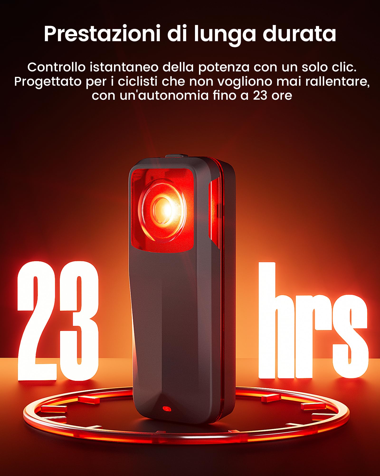 RAVEMEN NT201 Fanalino Radar Posteriore per Bicicletta, 80 Lumen Grandangolare Posteriore Luce con Avviso Visivo e Acustico per la Guida Notturna in Città compatibile con ANT+