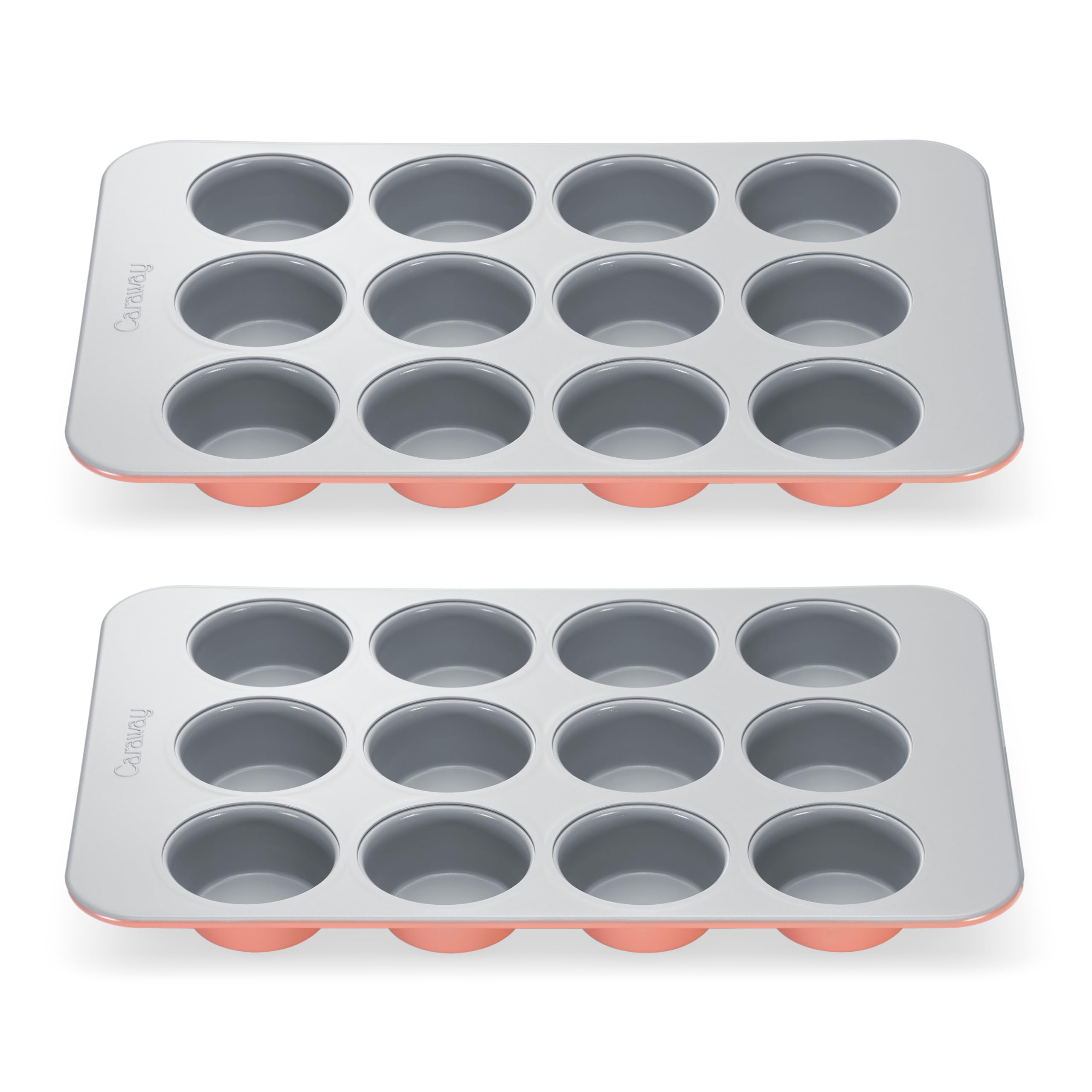Caraway Padella per muffin in ceramica antiaderente, per 12 tazze, rivestimento in ceramica naturalmente liscia, atossica, priva di PTFE e PFOA, perfetta per cupcake, muffin e altro ancora, perracotta