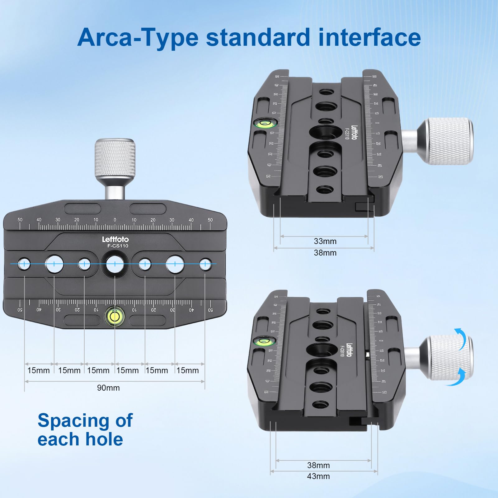 Amazon | 110mm クイックリリースクランプ カメラマウントクランプ QR