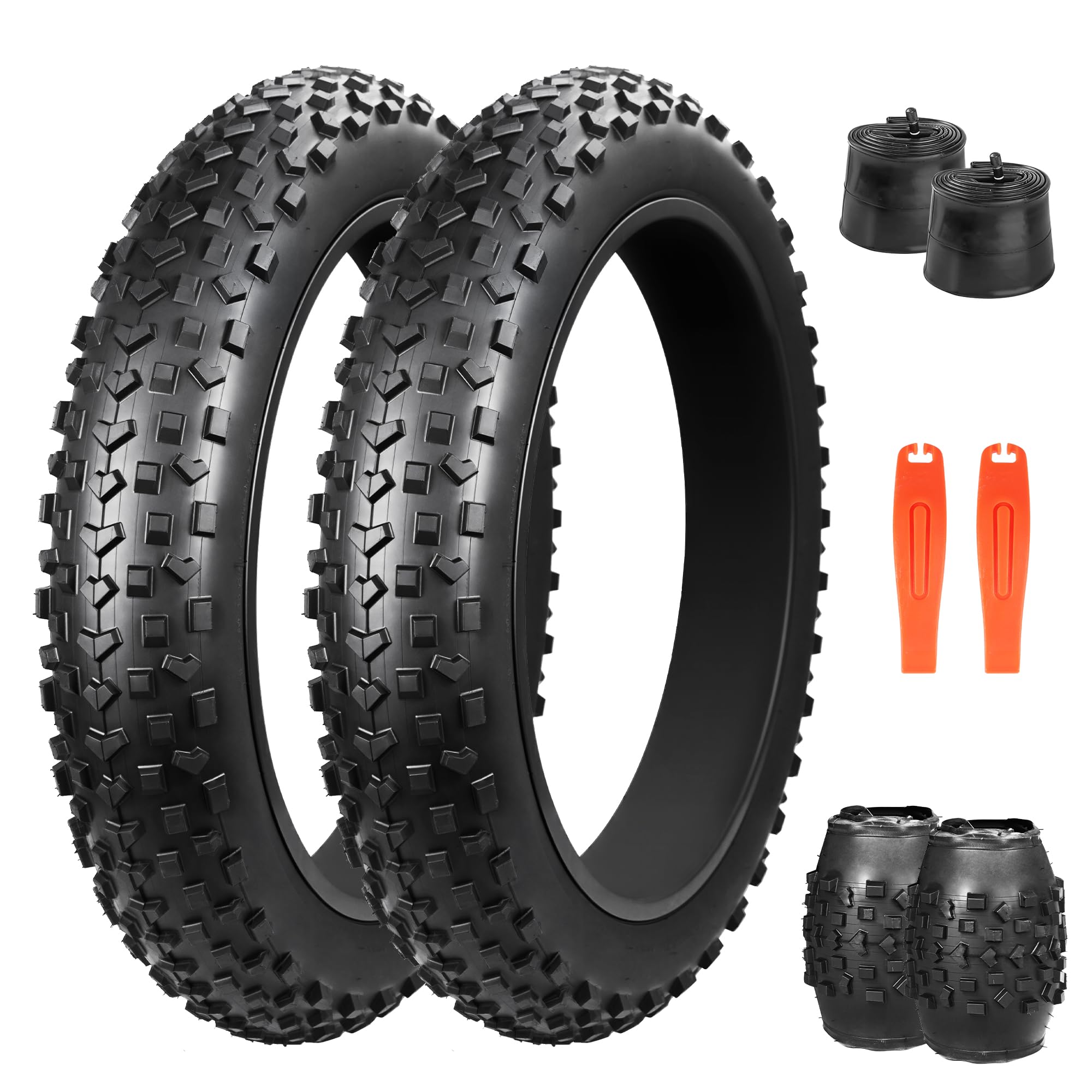 ZUKKA Heavy Duty, zestaw 2 szt. opon rowerowych Heavy Duty, 20 x 4,0, składane opony rowerowe z tłuszczem, kompatybilne z rowerami elektrycznymi, górskimi, miejskimi, 20 x 4,0