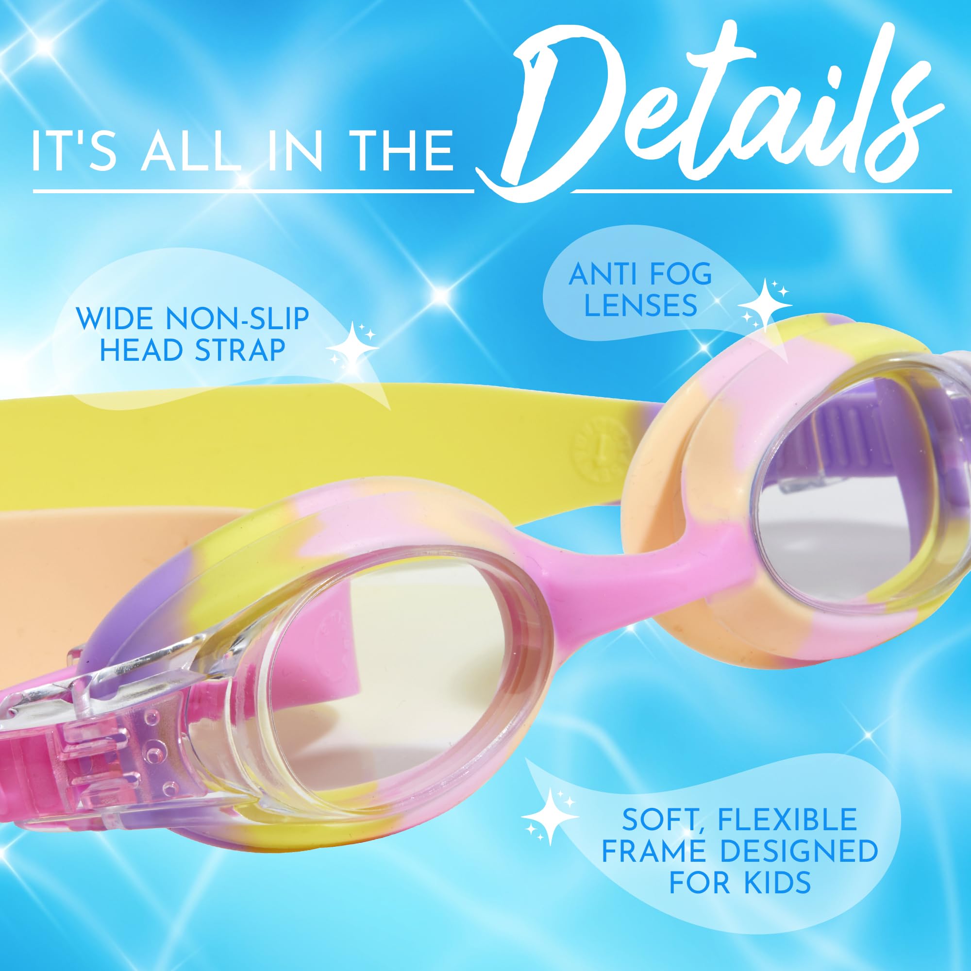 Bling2O Lunettes de Natation pour Les Filles – Cake Pop Enfants Lunettes de Natation