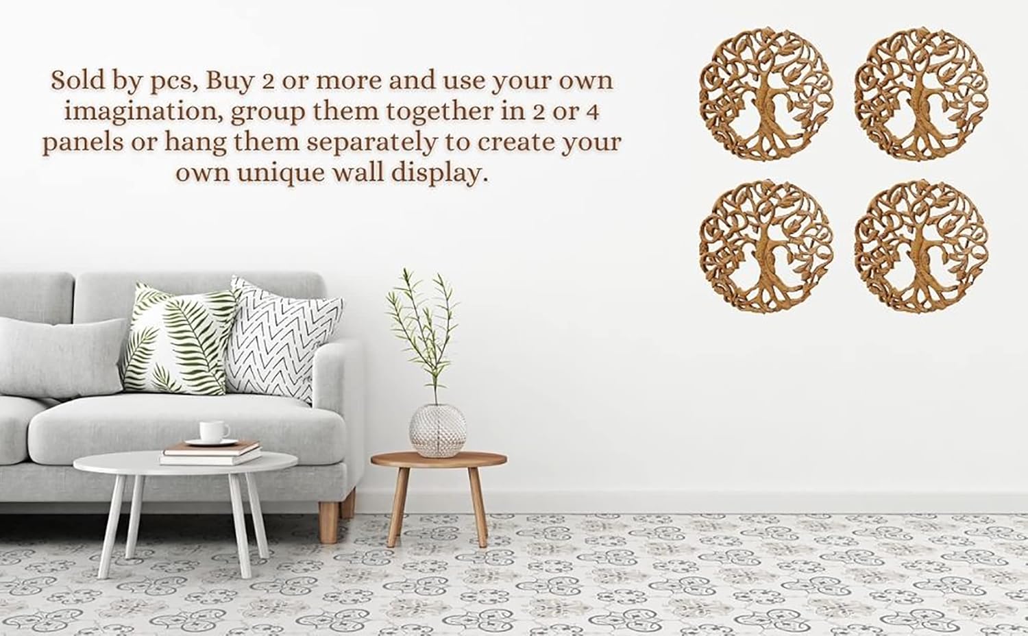 DharmaObjects Handcrafted Wooden Celtic Tree Of Life Wall Decor Hanging Art (Brown)