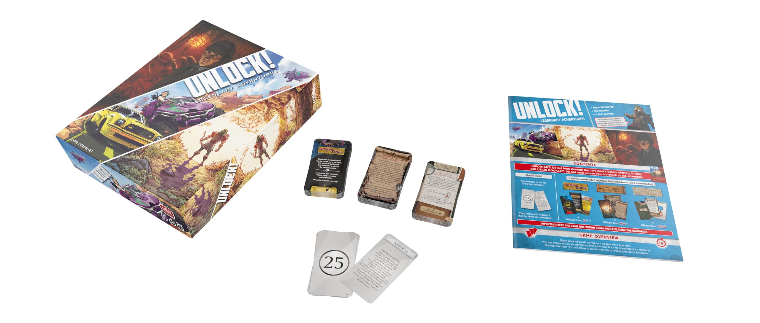 Space Cowboys – Unlock!: Legendary Adventures – UNbox Now – Kartenspiel für Gesellschaft – Escape Game – ab 10 Jahren – 1 bis 6 Spieler – 60 Minuten - Französische Sprache
