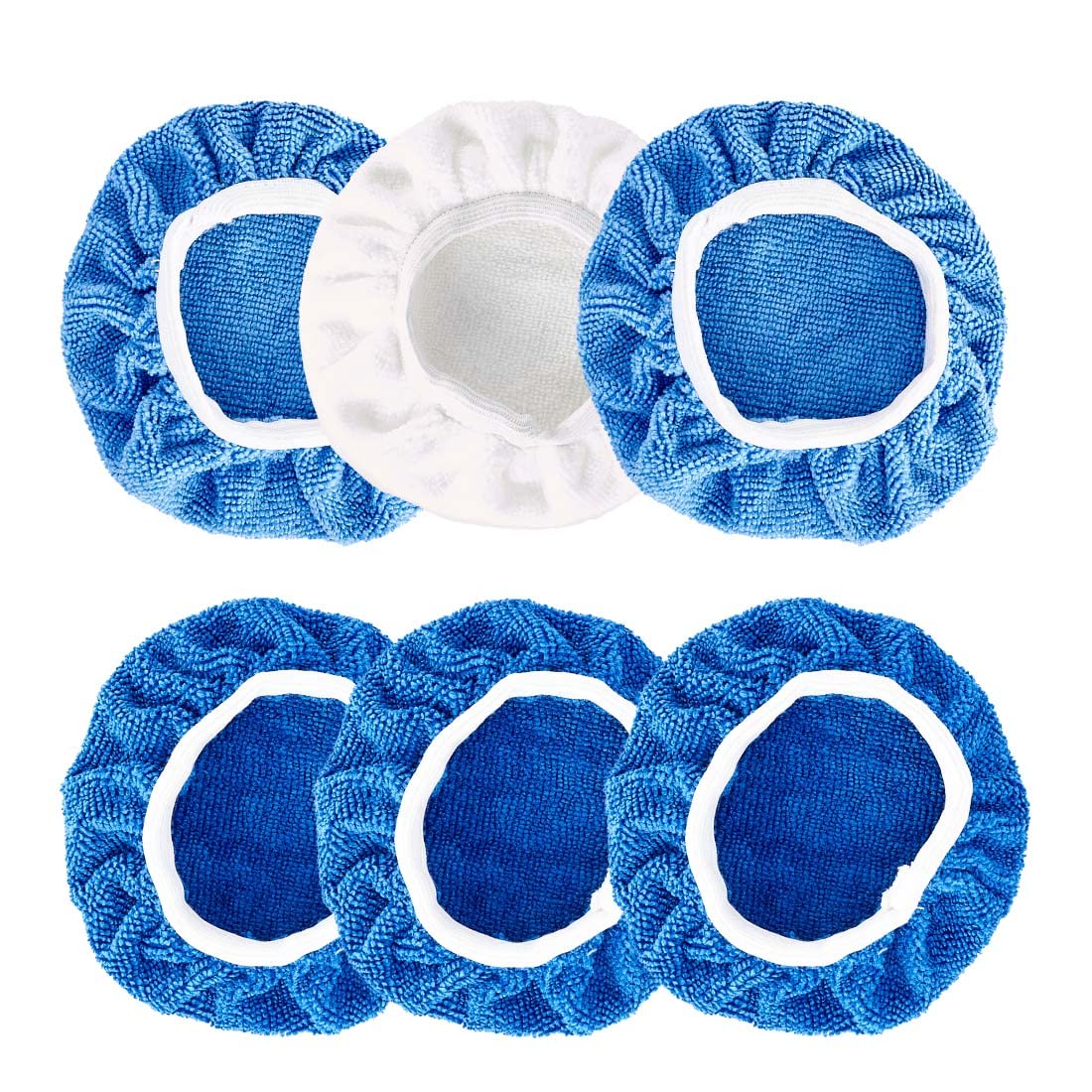 UTSAUTO 6pcs Car Polisher Pads - 9-10 Inch Microfiber Polishing Bonnet Pads Kit