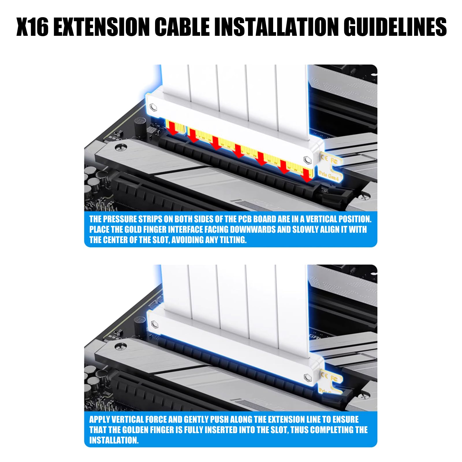 Câble d ' Extension PCIExpress X16 coudé à 90 degrés pour Vertical, Large compatibilité avec diverses Cartes mères, Vertical pour GPU