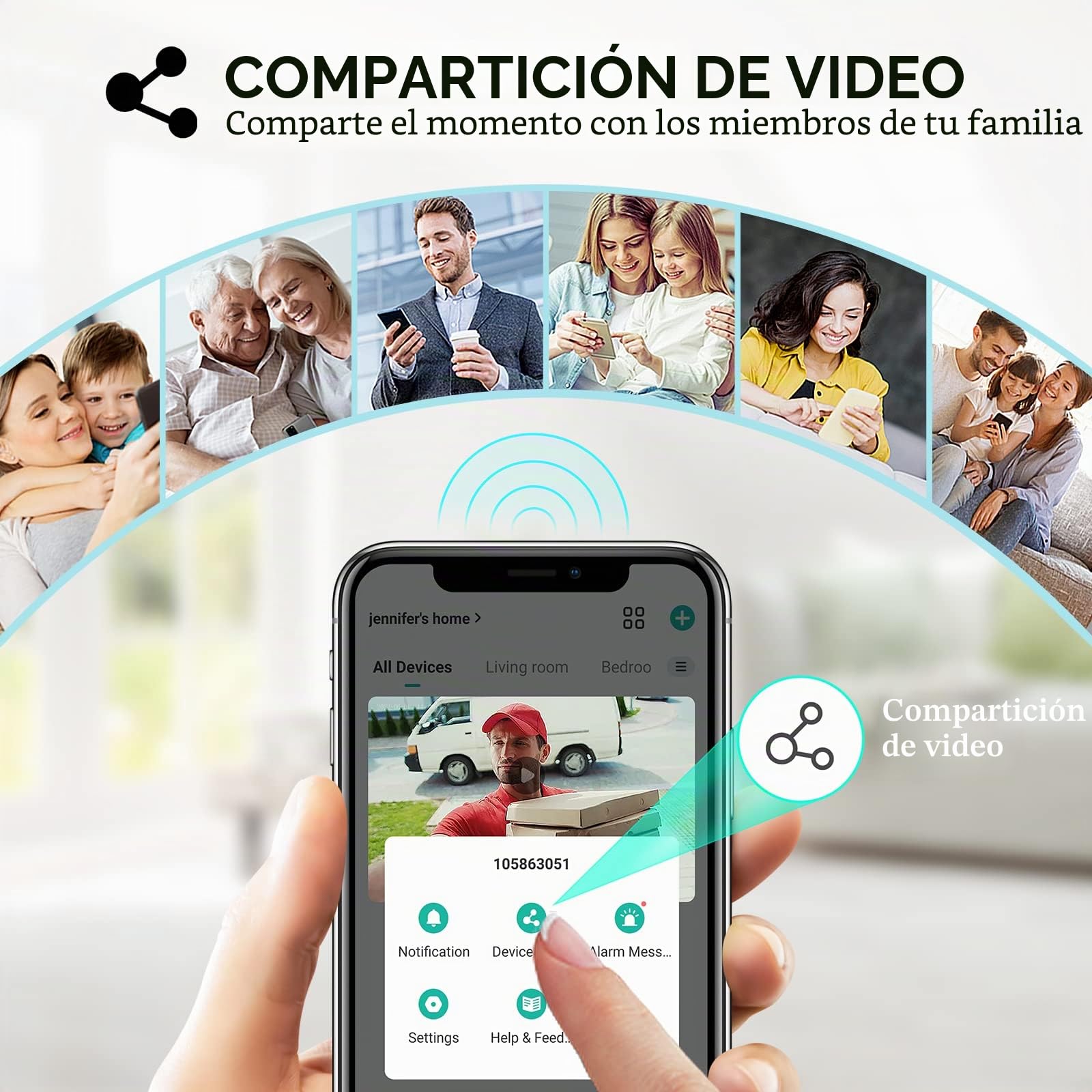 XTU Timbre Inalámbrico con Cámara WiFi, 2K HD Vídeo Timbre Puerta Inteligente con Cámara,Detección Humana PIR,Visión Nocturna,Audio Bidireccional,SD y Almacenamiento en la Nube, IP66 Impermeable