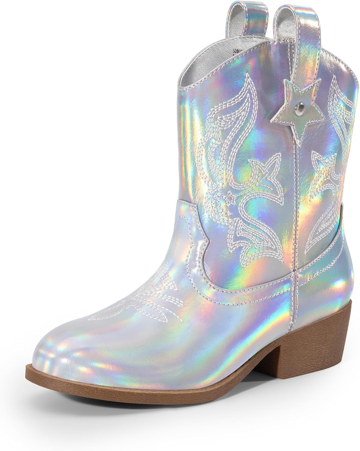 DREAM PAIRS Girls Cowgirl Boots Cowboy Boots with Low Heel Western Embroidered Fashion Mid Calf Shoes for Toddler/Little Kid/Big Kid