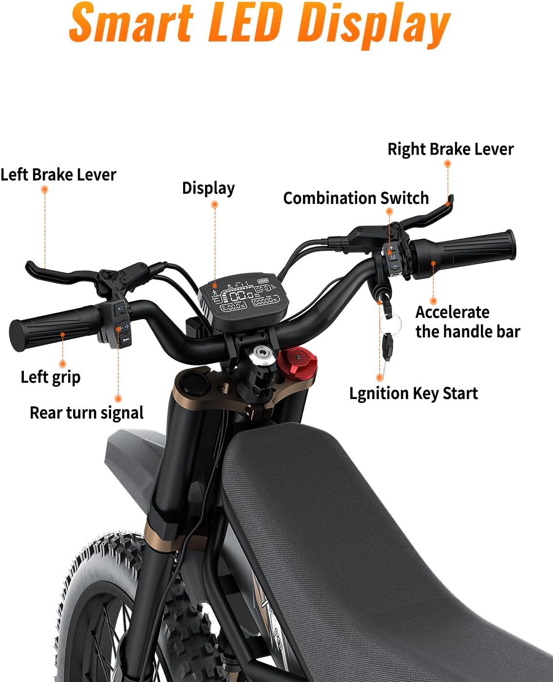 Bootime GT73/ GT54 Electric Dirt Bike for Adults Teens - 3000W/ 2500W Motor 50/37 MPH High-Speed, 25"/14" Fat Tires & Dual Removable Battery(60V/48V) | All-Terrain Off-Road eBike for Snow, Sand