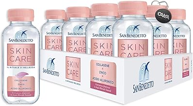 San Benedetto Skin Care Natural Mineral Water with Peach Flavor and Red Fruits, Box 12 x 220 ml with Keyring CAIYA®