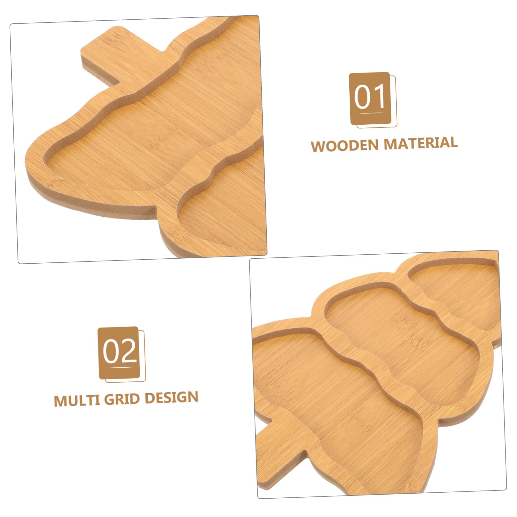 IMIKEYA Christmas Tree Tray Tree Shaped Plate Christmas Platter Charcuterie Sushi Christmas Tree Cheese Board Chistmas Tree Serving Tray Xmas Tree Shape Party Plates Christmas Tray Wooden - Image 4