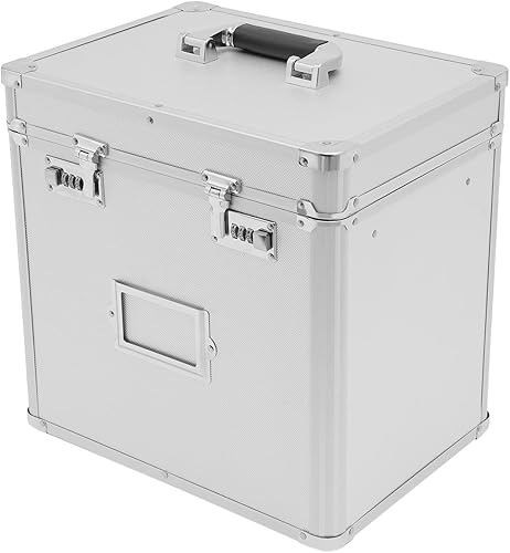 KONGKUNI Caja de almacenamiento apilable para discos de vinilo, soporte de 50 álbumes, organizador de almacenamiento de archivos portátil con