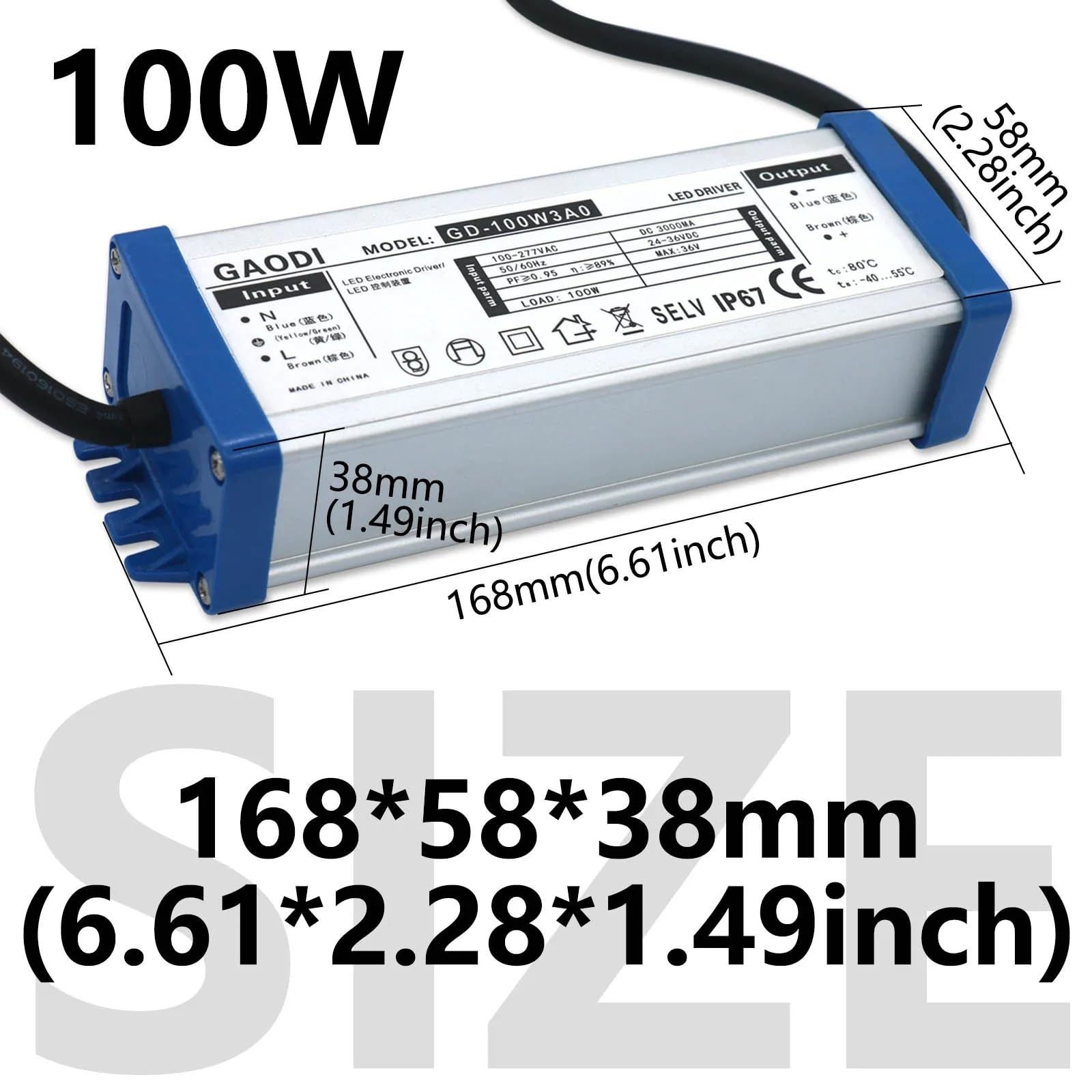 Wodoodporne oświetlenie AC 220 V do DC 24-36 V 50 W 100 W sterownik LED z przełączaniem prądu stałego 1500 mA 3000 mA zasilacz (100 W 3000 mA)