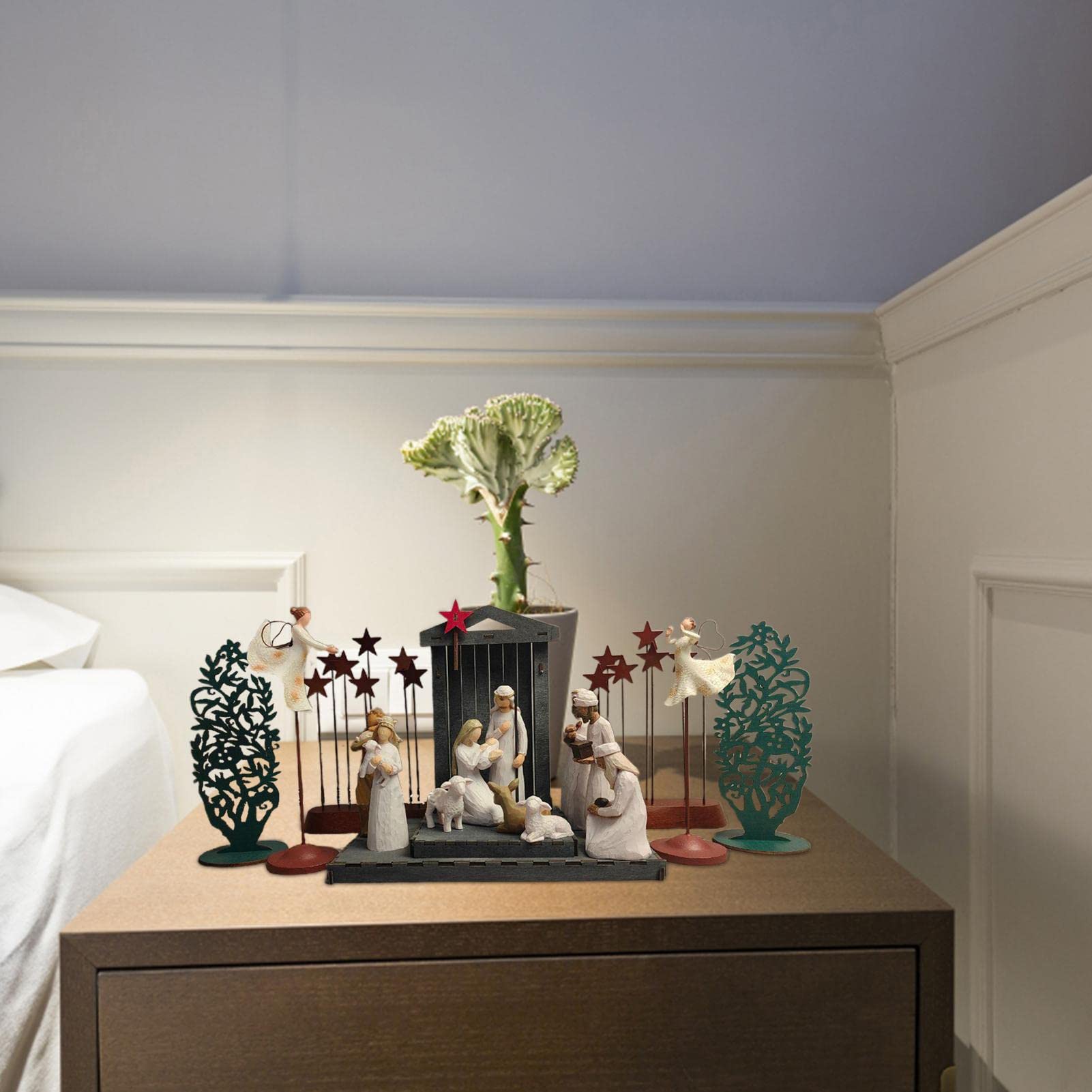 聖母マリア イエス様 飼い葉桶 陶器置物セット 12個/個の像のキリスト