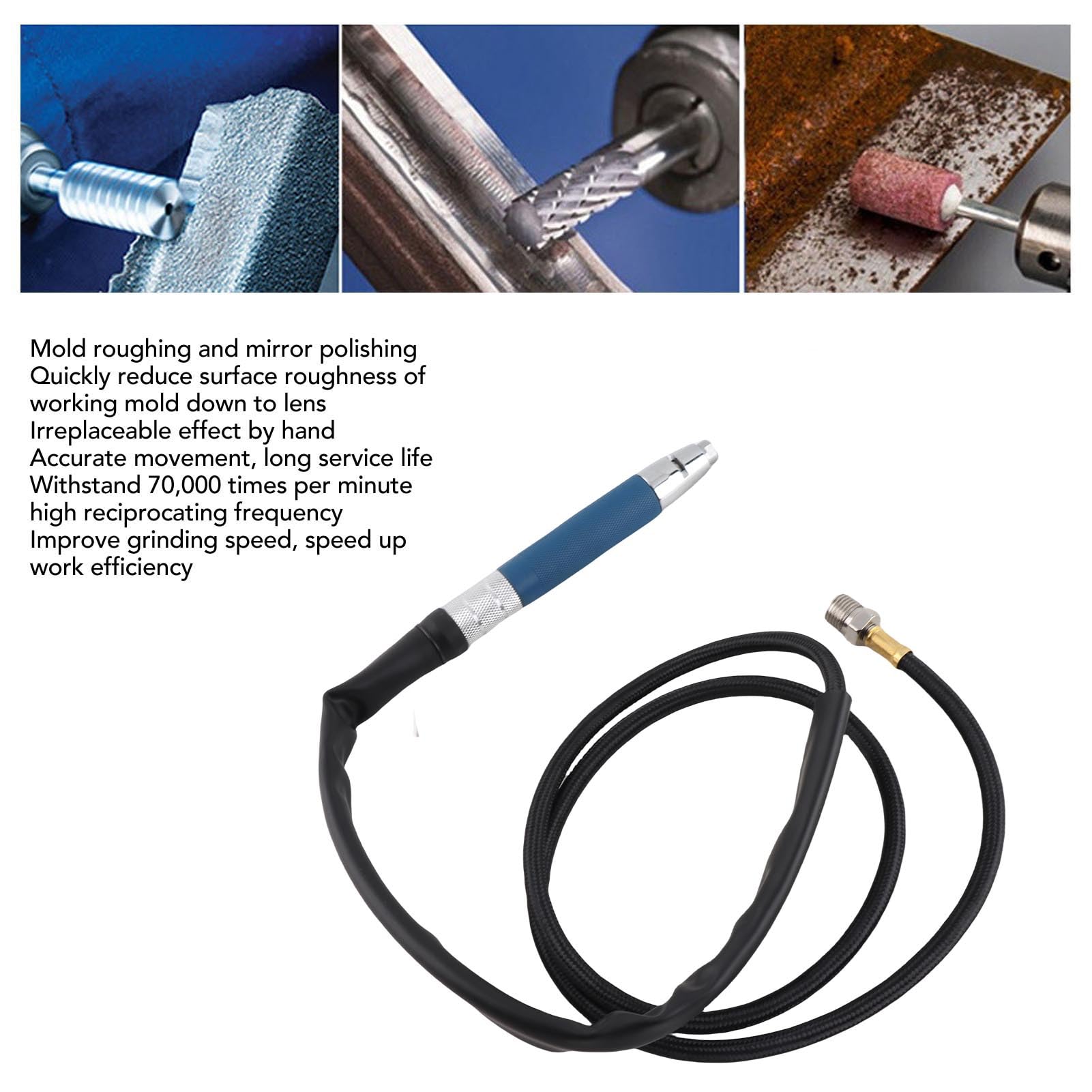 Smerigliatrice a matita, strumento pneumatico, penna per incisione pneumatica, velocità di 70.000 giri/min, kit micro da 1/4 pollici per rettifica, lucidatura e foratura, corpo in lega