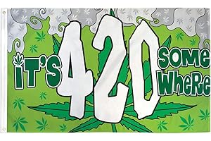 Home and Holiday Flags It's 420 Somewhere Marijuana Flag 3X5 FT