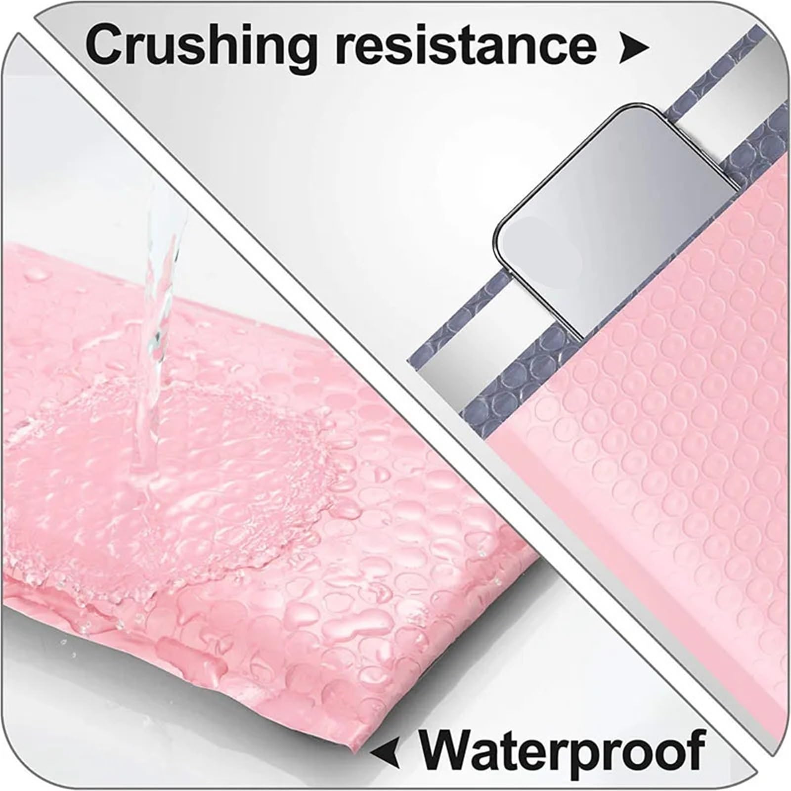 100 Uds. Suministros for pequeñas empresas, bolsas de embalaje burbujas rosadas for empaquetar productos, paquete entrega, sobre envío para Cosméticos(Pink,13 * 18cm)