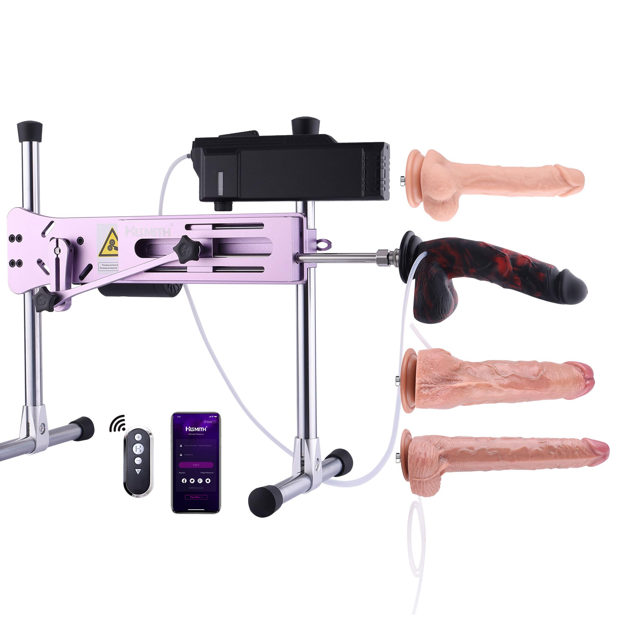 Hismith Sex Machine with Automatic Lub Launcher 100W APP-Controlled Thrusting Machine with KlicLok System Love Machine for Couple