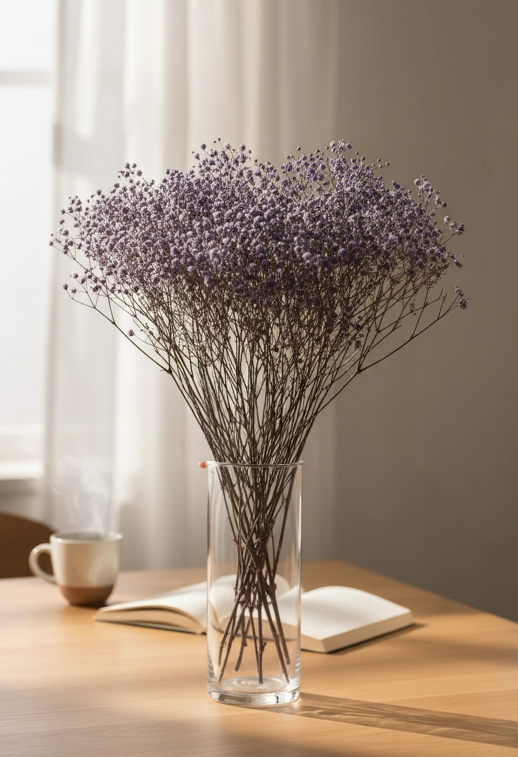 Versailles Preserved Lavender Baby's Breath Bouquet - Graceful Gypsophila Flowers for Home Decor, Wedding Centerpieces, DIY Crafts, and Dried Floral Arrangements - Large Bunch-image-25