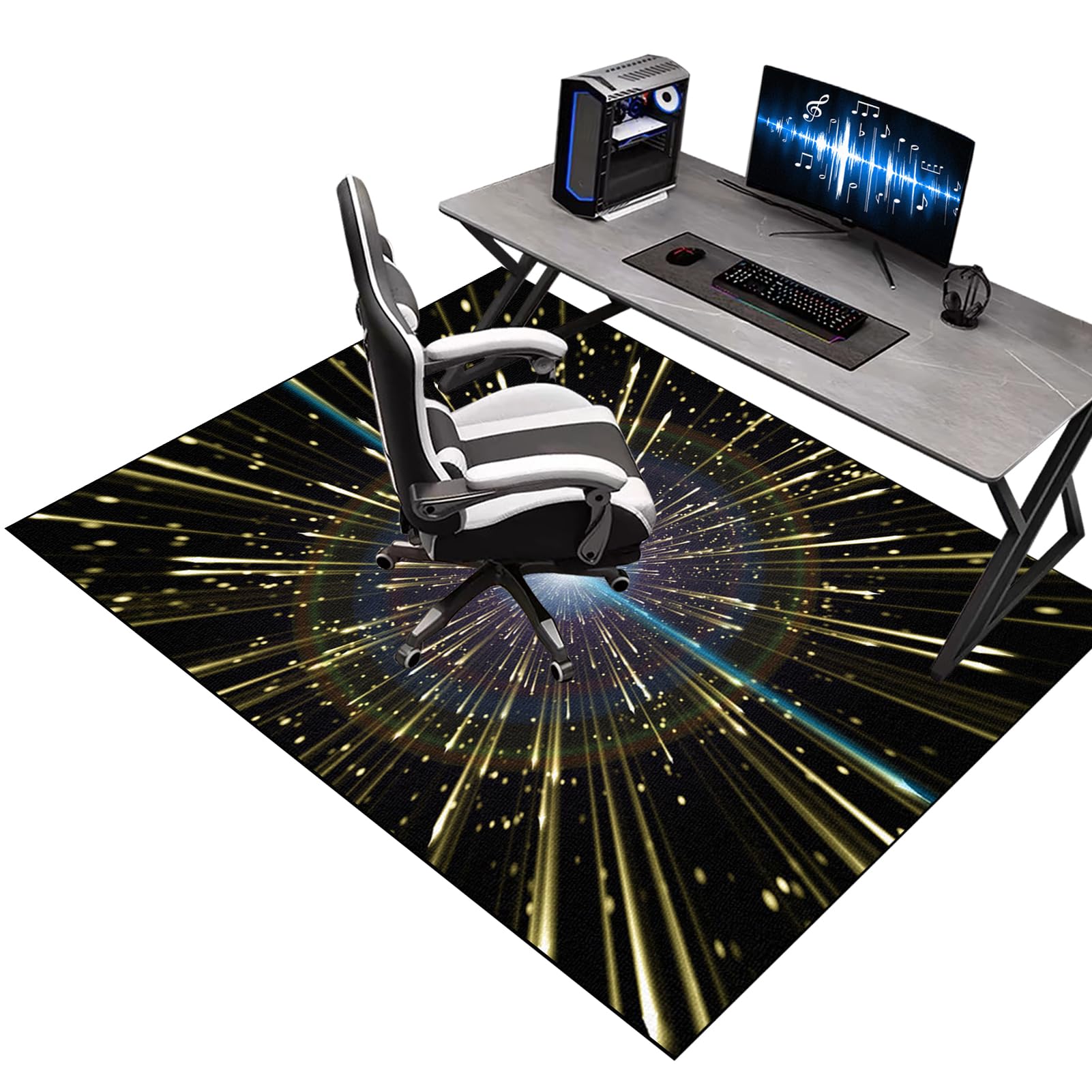 Kqiejuy Colorb937 Office Gaming Chair Mats For Carpeted And Hardwood Floor, Heavy Duty Office Chair Mat For Carpet, Floor Protectors For Rolling Chairs, Desk Chair Mat For Carpeted Floors, Protector Rug 90 X 120 Cm