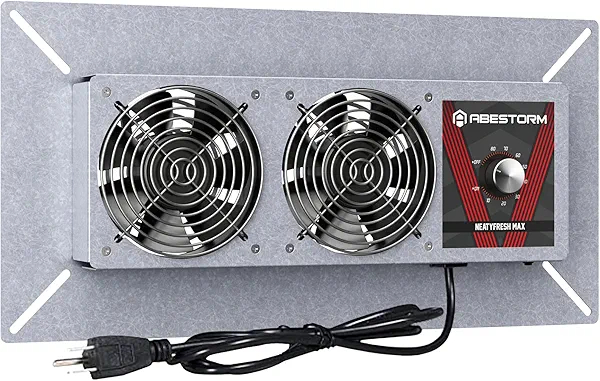 Abestorm Crawlspace Ventilation Fan with Humidistat, Basement Vent Fans with Dehumidistat & Freeze Protection Thermostat, Dual Air Vent Fan for Basement/Kitchen (220 CFM Airflow)