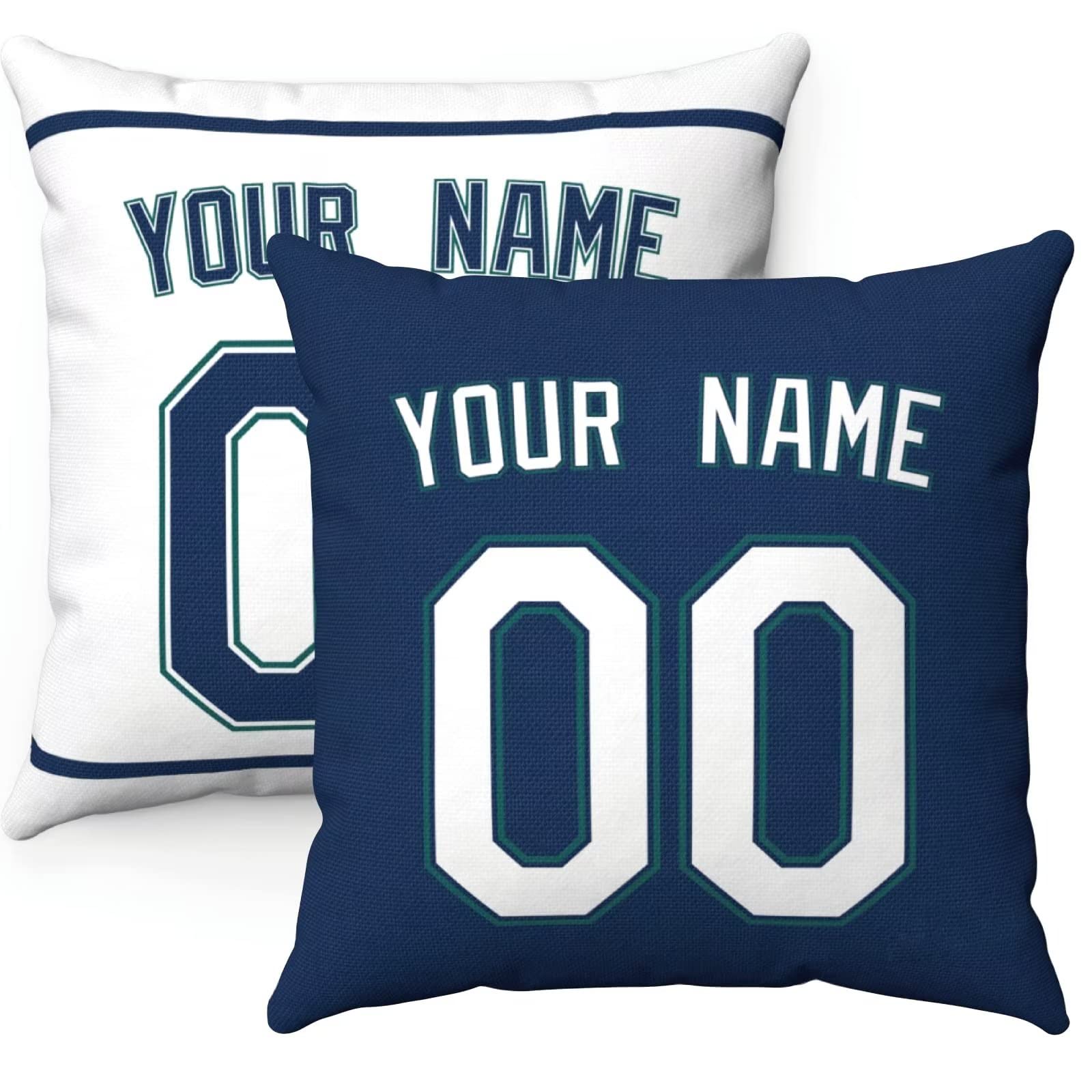 Slaccvd City Custom Throw Baseball Pillow Cases(2Packs) Personalized Design Any Name and Number 18