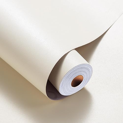 Miniatura 1 de Papel tapiz amarillo lechoso para despegar y pegar, 393.7 x 24 pulgadas, papel adhesivo extraíble y autoadhesivo para armarios, papel tapiz de