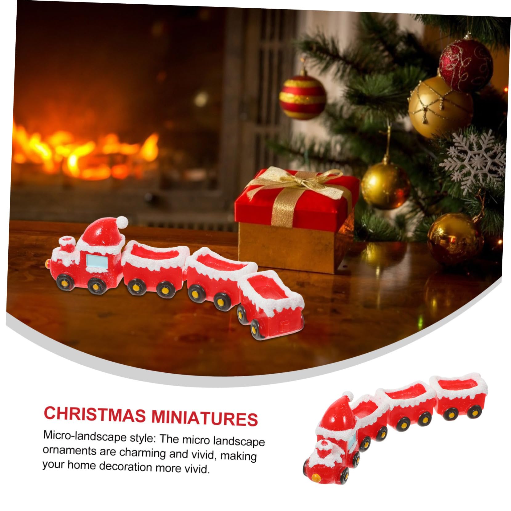 Mobestech 5 Set Ornamenti del treno di Natale scena cervo Figurina Natività Nozze casette natalizie natale casa miniature natalizie da realizzare decorazioni natalizie in miniatura resina