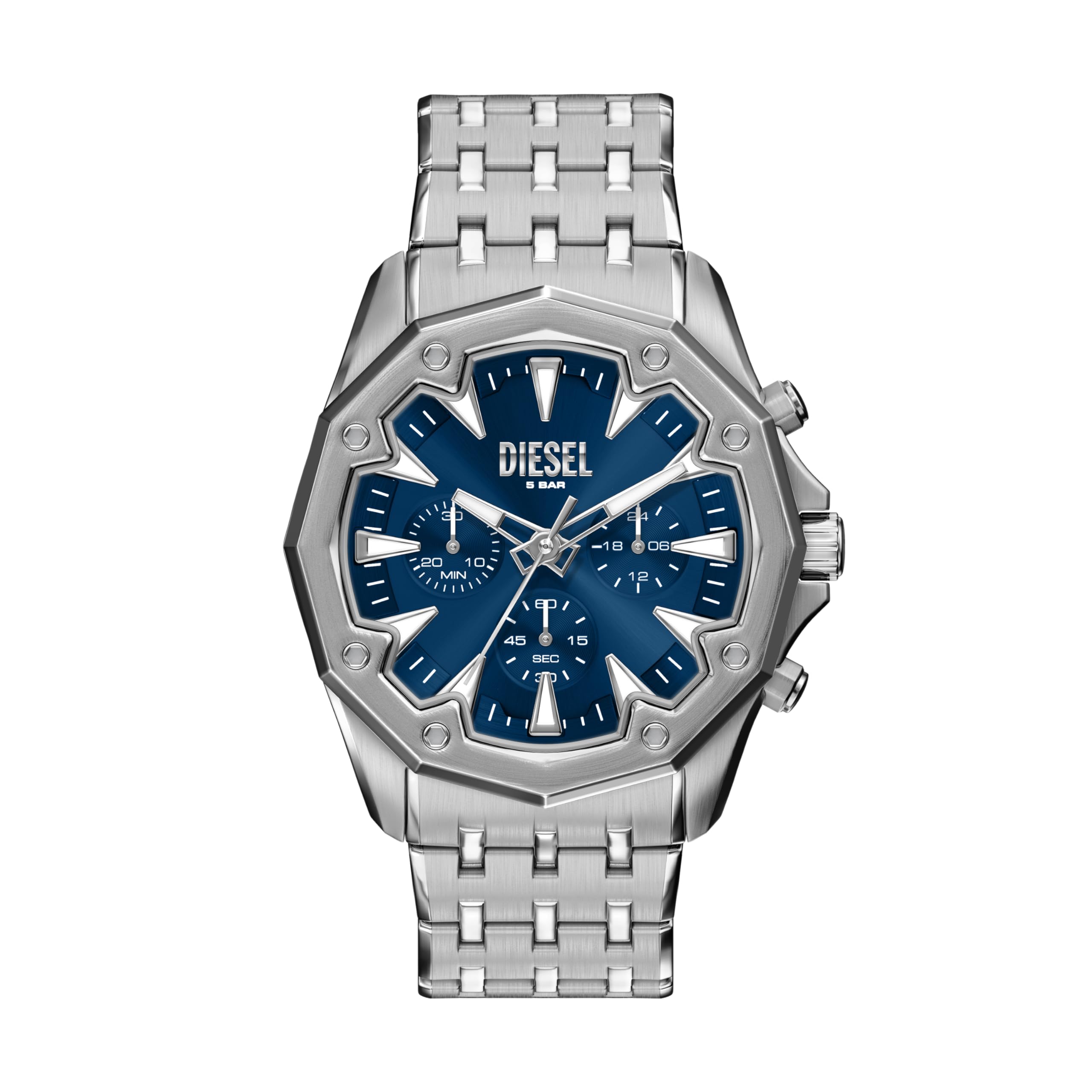 Diesel Stinger Men's 46MM Silver-Tone Stainless Steel Watch, DZ4706