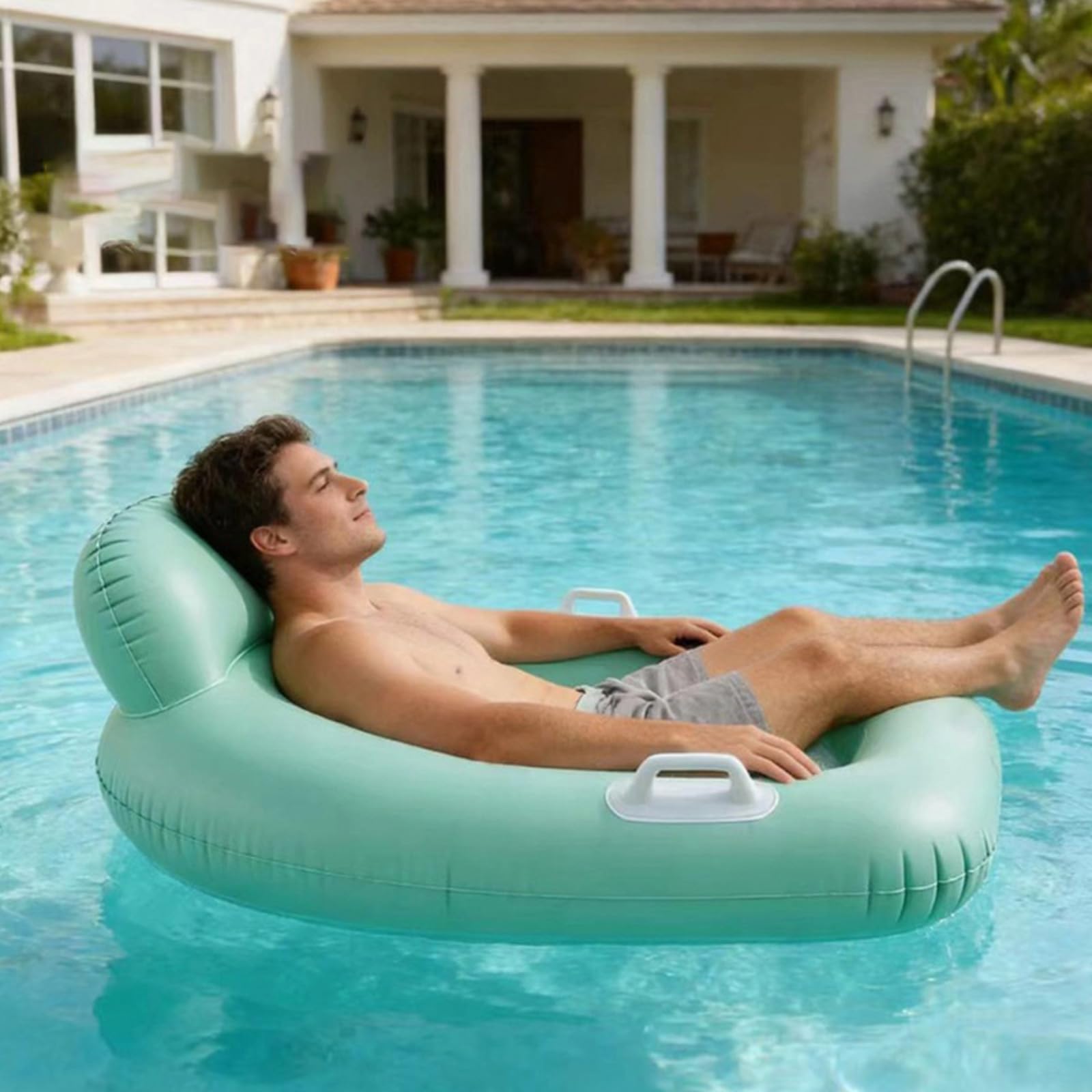 Flotador Inflable para Tumbona de Piscina para, Hamaca de Agua, Silla Flotante con colchón de Aire, Hamaca de Agua, Cama de natación