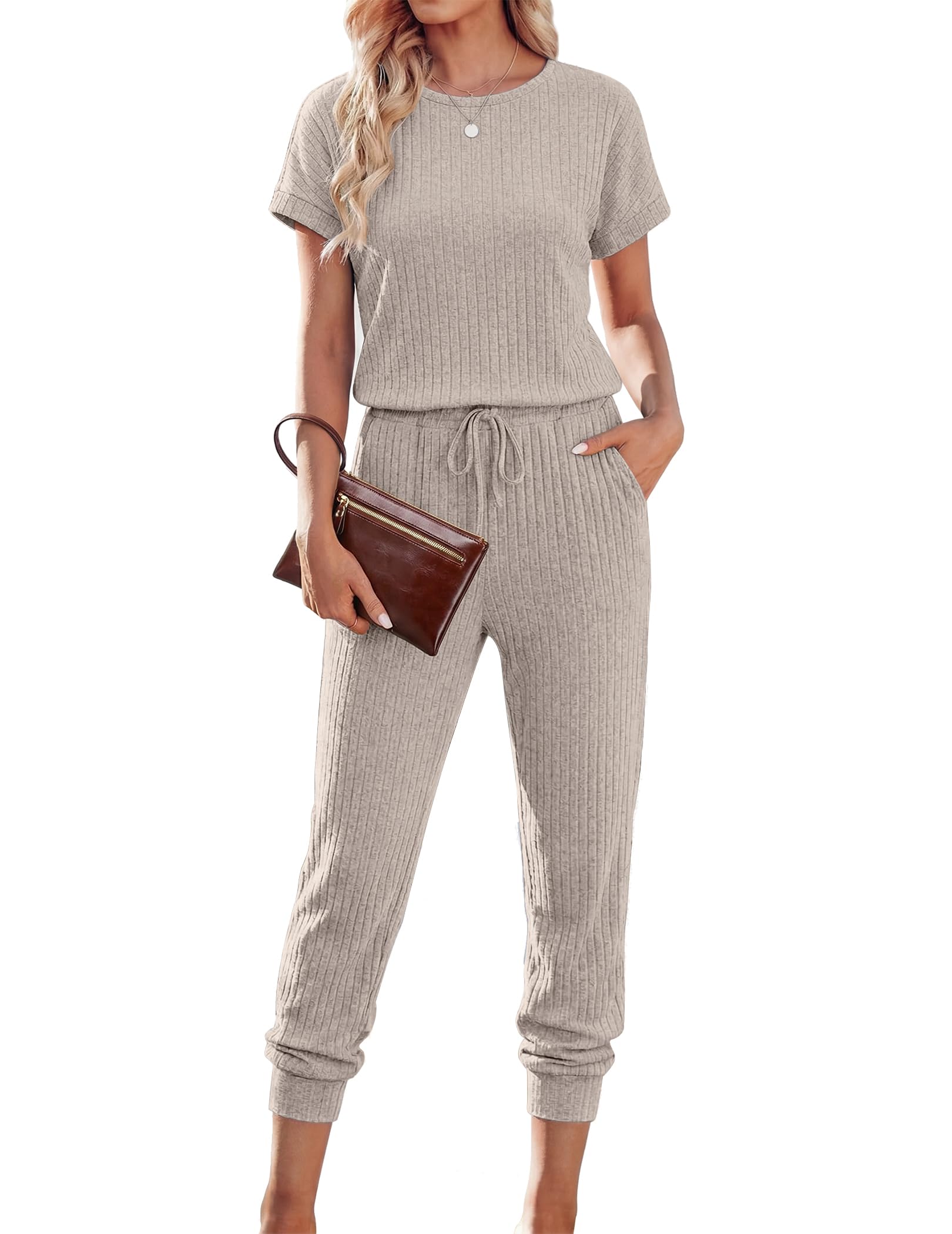 ekouaer Jumpsuits for Women Dressy Summer Romper Ribbed Knit Casual Travel Outfits 2026 Vacation Beach Clothes-picture-12