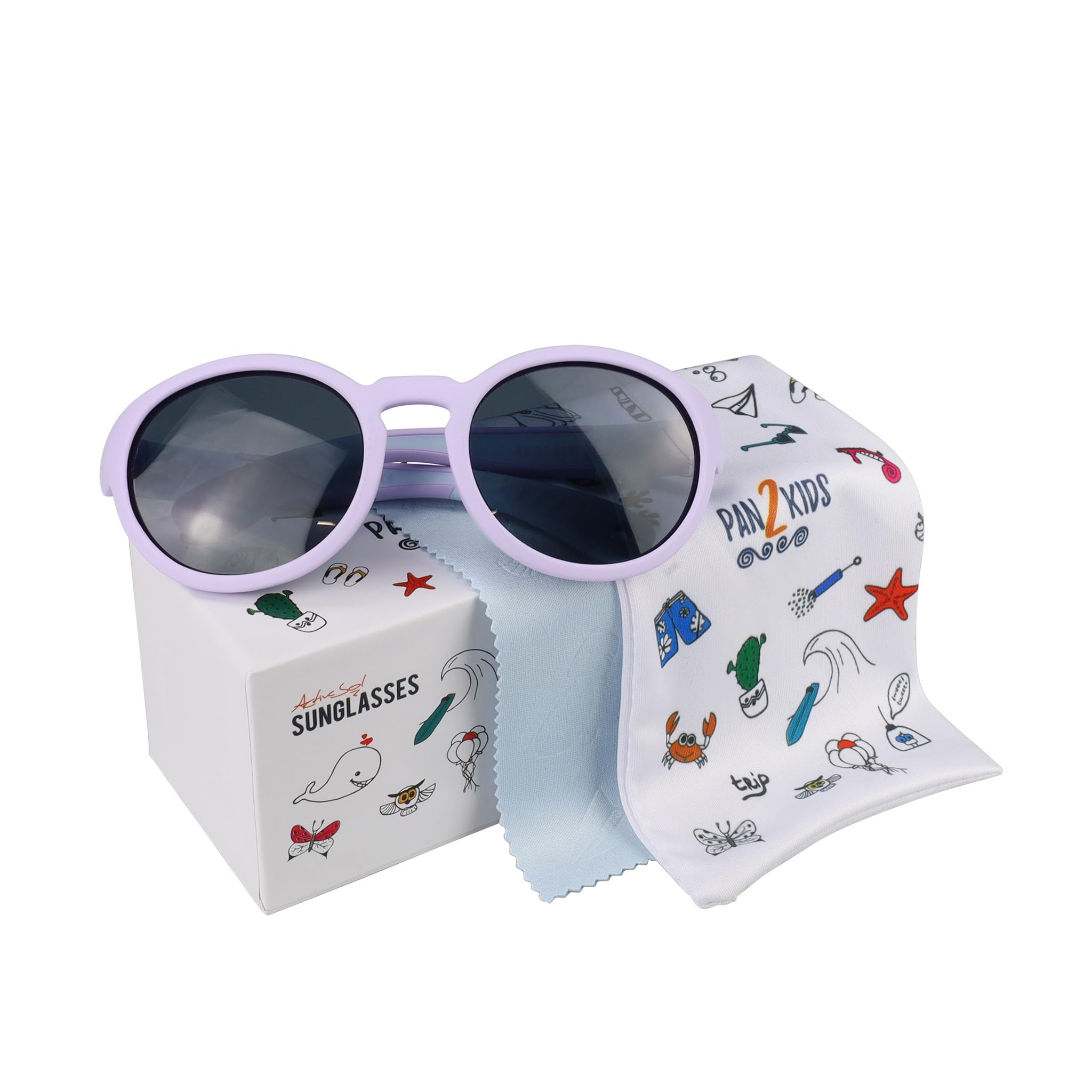 ActiveSol Occhiali da sole per bambini Pan2Kids, 2-5 anni, design Panto, protezione UV, polarizzati
