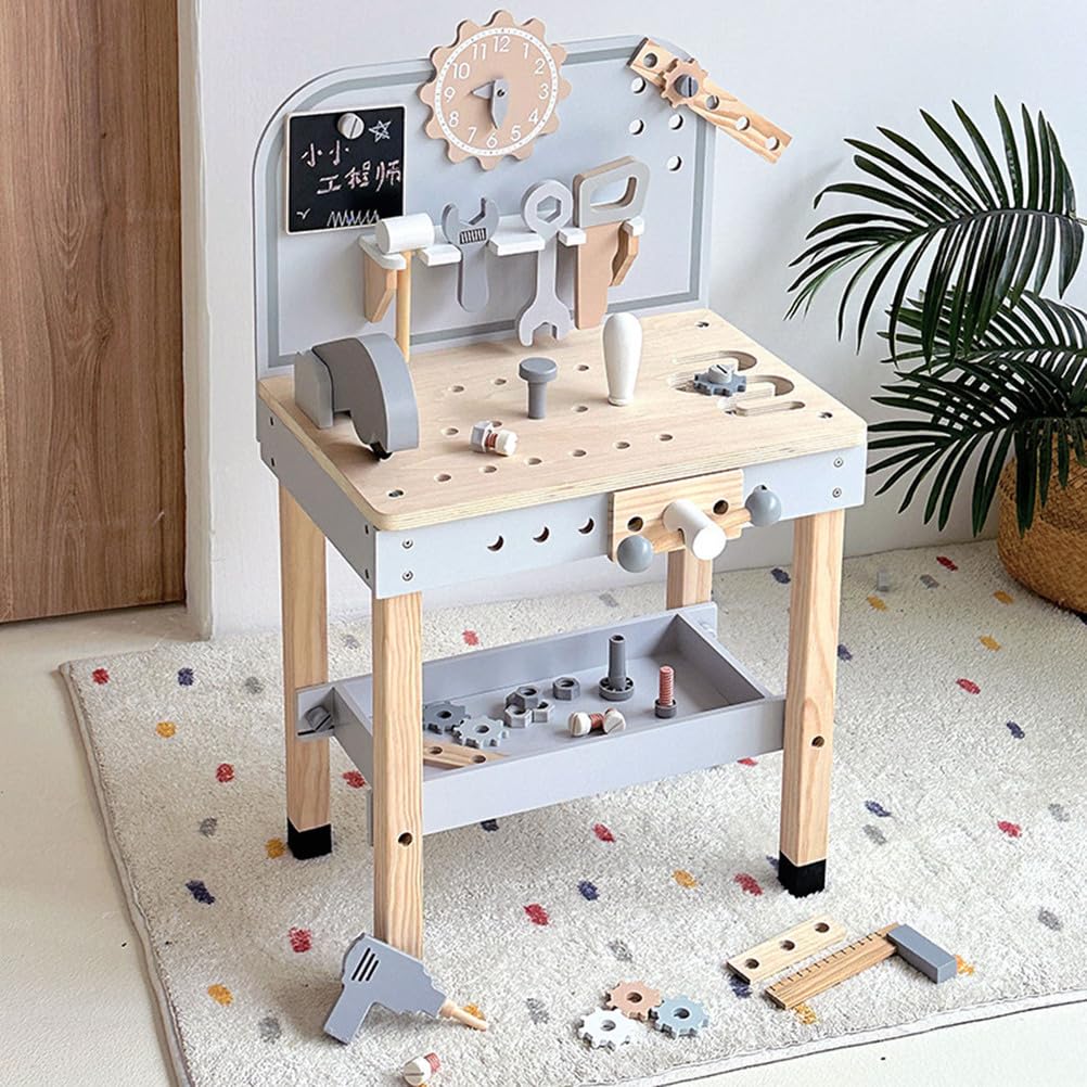 Banco da Lavoro per Bambini in Legno, Giocattolo di Riparazione per Gioco di finzione