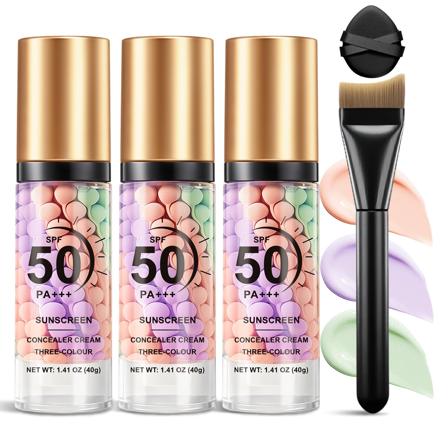 3PCS Color Correcting Primer for Face Before Makeup,3 in 1 Primer 3-Pack