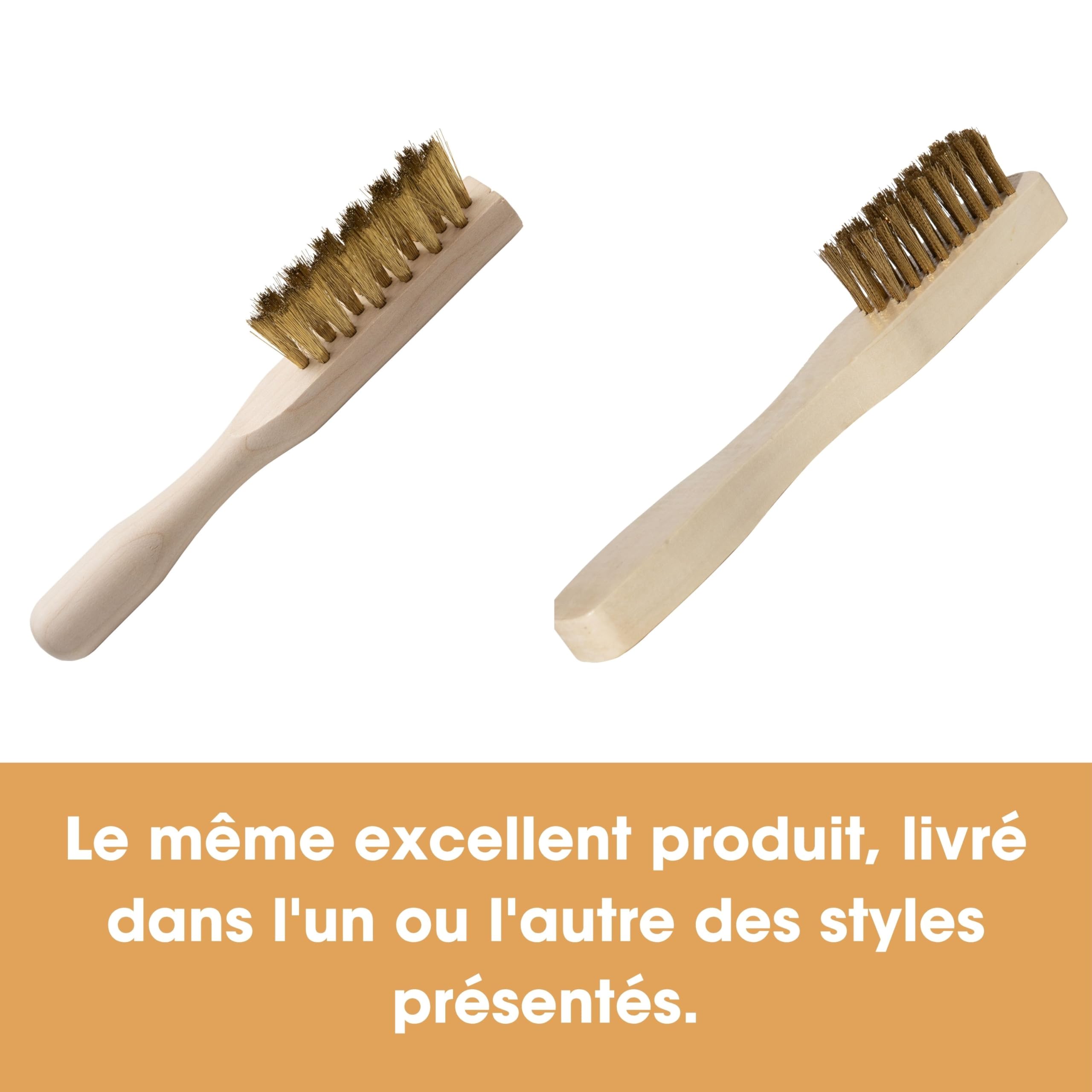 Brosse de Nettoyage en Daim – pour Nettoyer Les Chaussures, vêtements, Sacs à Main en Daim et Nubuck – Fil de Laiton avec Manche en Bois