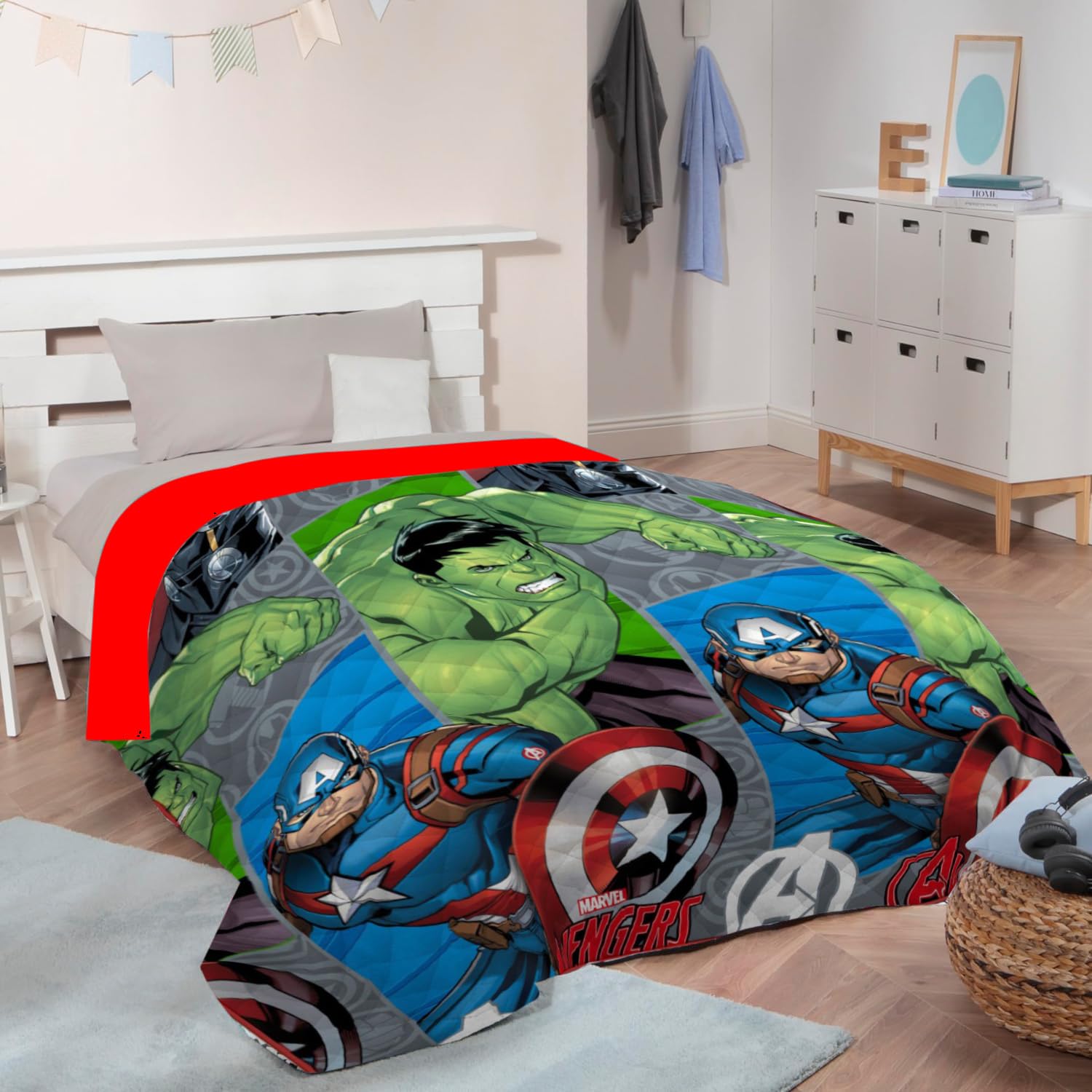 various-Colchas Bouti Infantiles para Niños Licencia Oficial,170 x 250 cm,Composición 100% poliéster. Gramaje 100 gr/m2,Cama 90-105 cm,Diseño Avengers