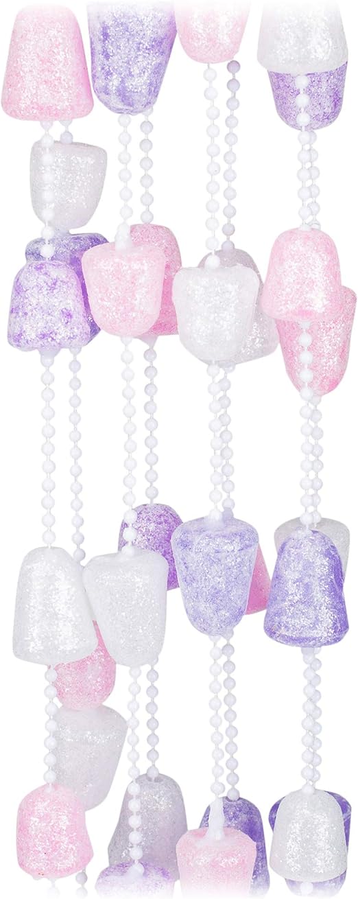 Kurt S. Adler Pink Purple and White Glittered Gum Drop Garland 9 Feet Long H2051 New