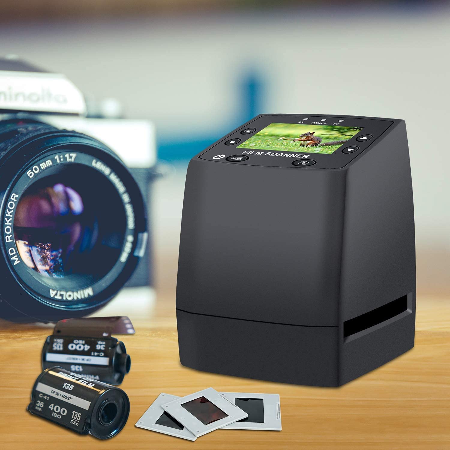 DIGITNOW! Scanner de Diapositives et Négatifs 35 mm, Convertisseur de Film 5MP/10MP JPEG avec Écran 2,4"