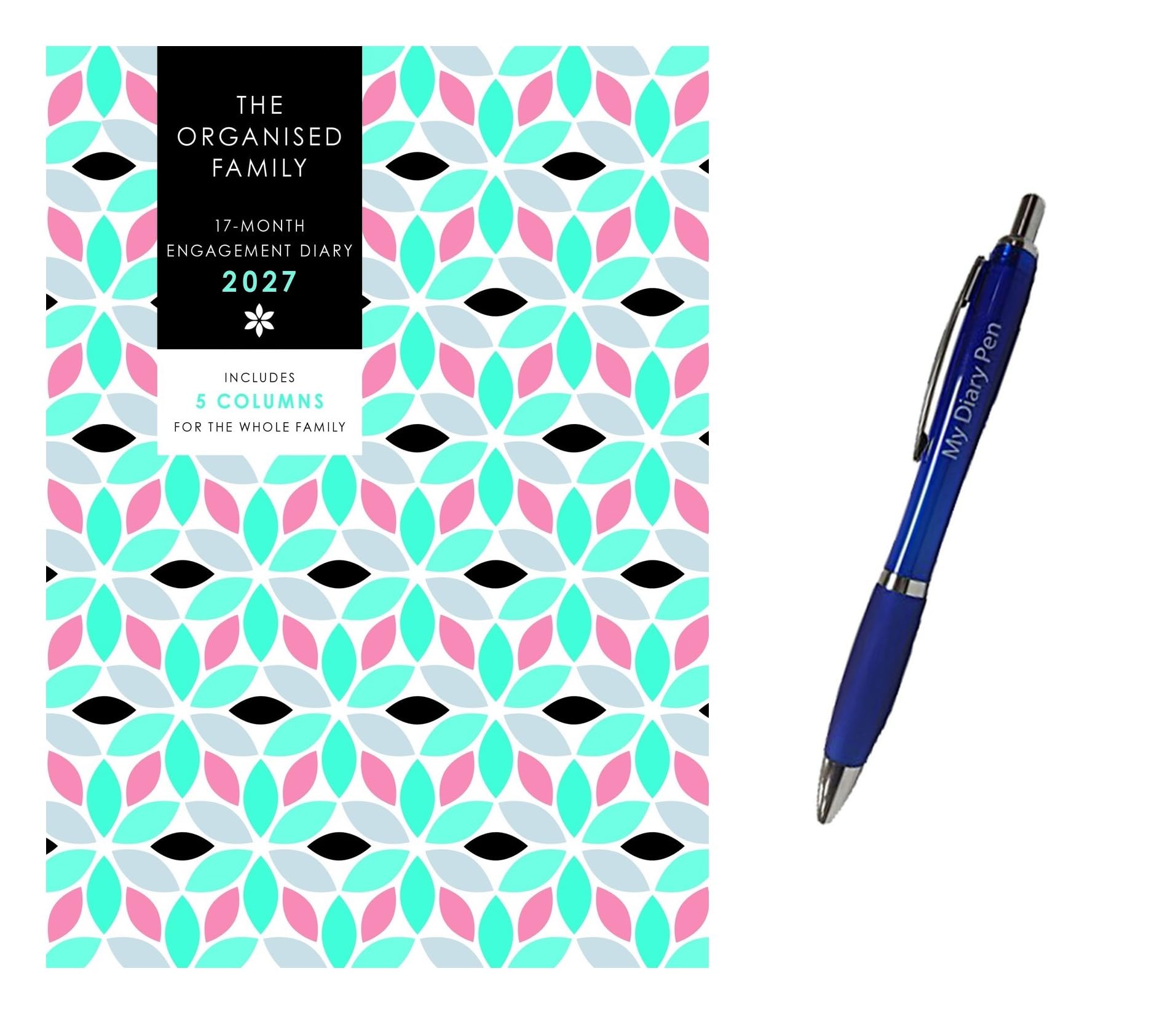 Organised Family (Geometric) Planner A5 Diary 2027 + Exclusive Limited Edition Pen