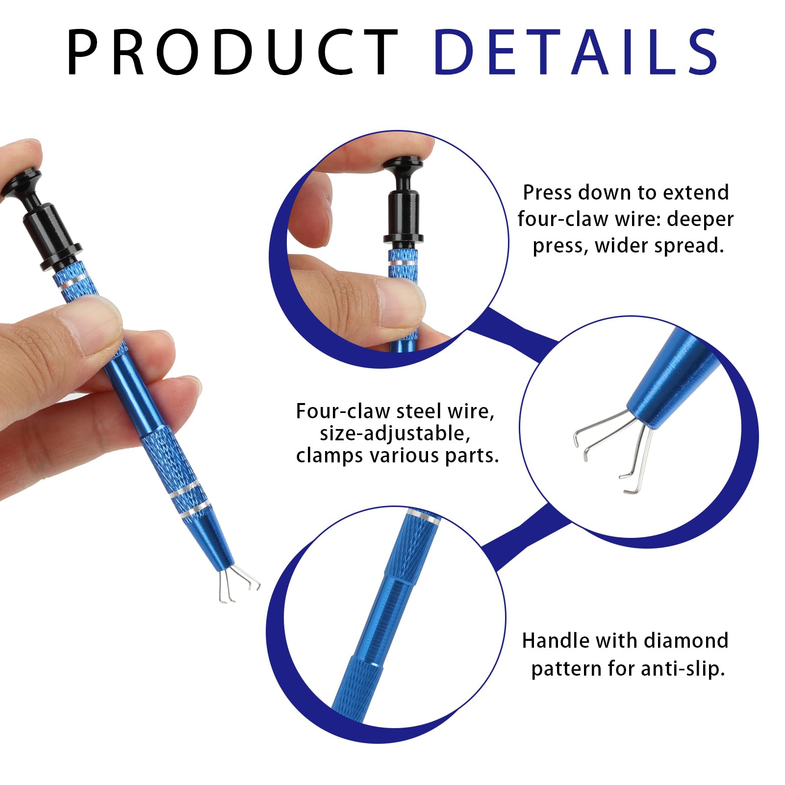 Lot De 4 Pinces à Piercing, Boule à Vis, Pince-boule, Support De Boule, Ouvre-piercing, Outil De Perçage (argent, Noir, Bleu, Doré