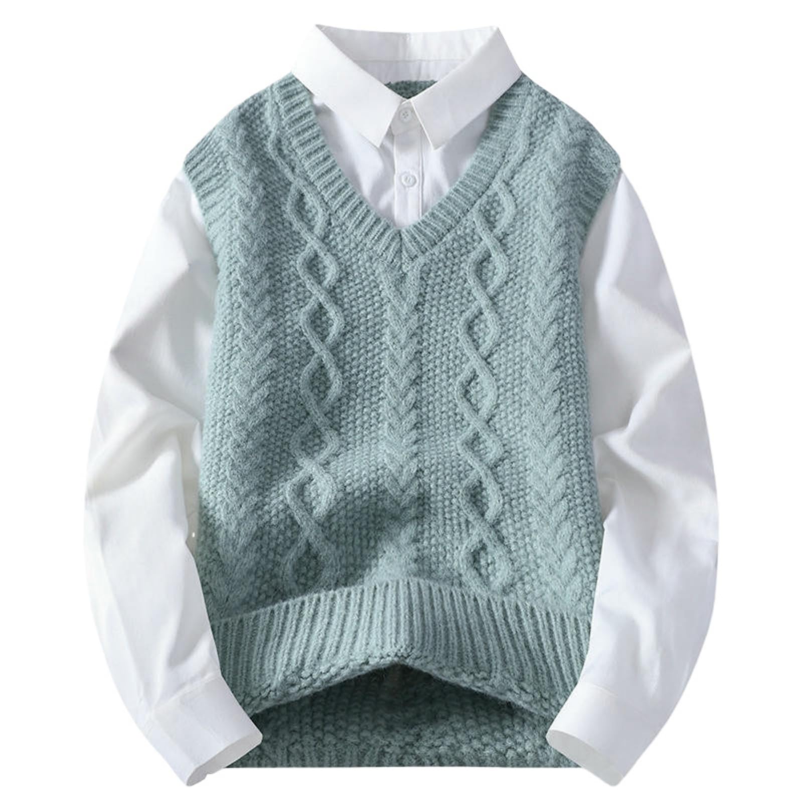 Suéter de punto para hombre con solapa jacquard ideal para un look casual elegante 6