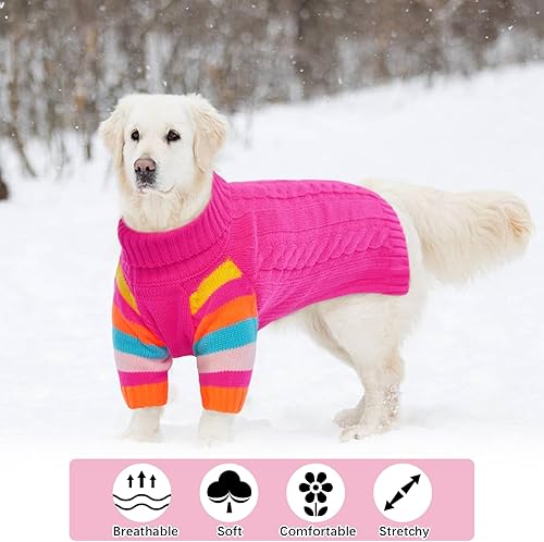 Miniatura 4 de OUOBOB Suéteres para perros medianos, suéteres de Navidad para perros medianos, suéteres para perros y niñas, suéteres de cuello alto para perros