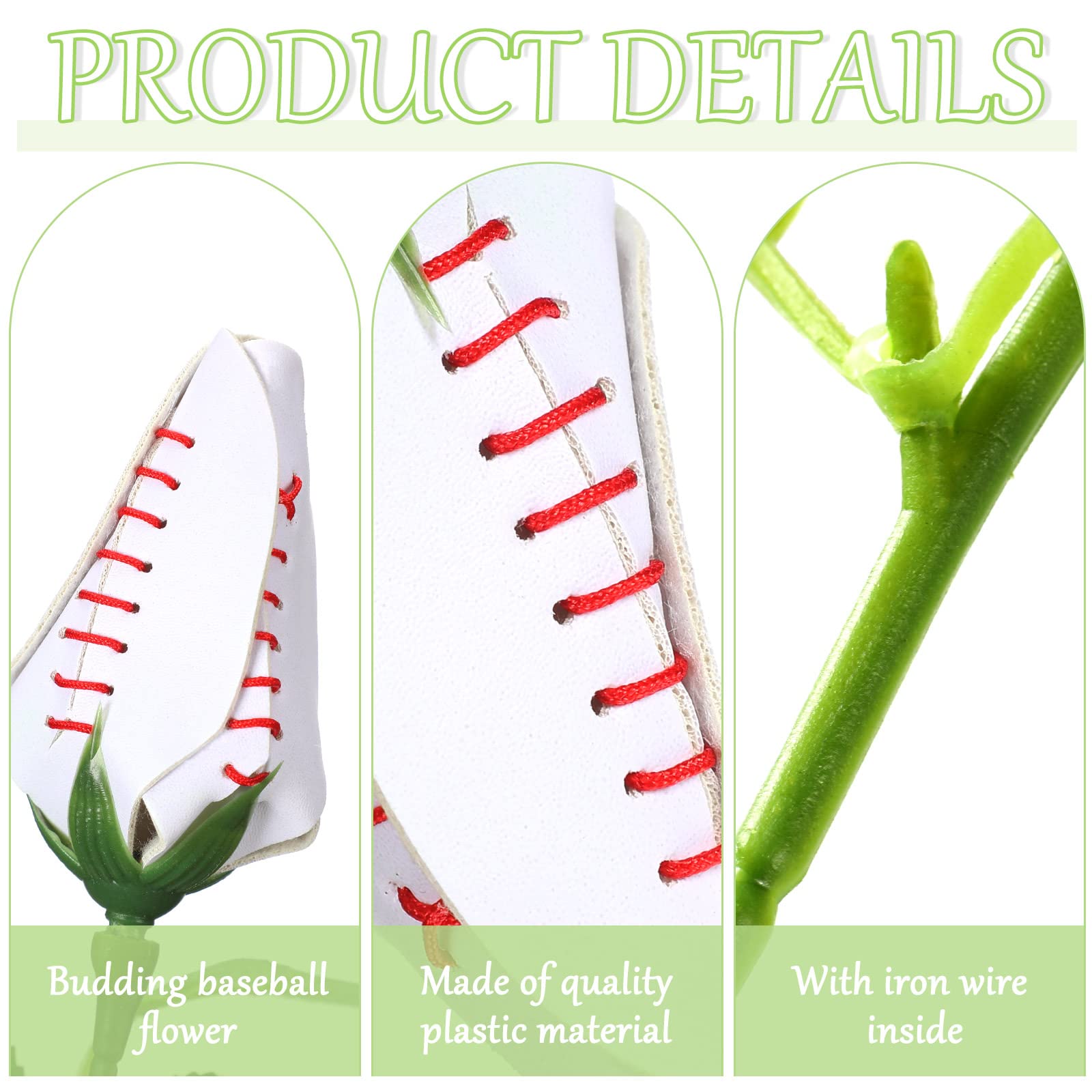 Amazon.com: Jexine 8 Pcs Baseball Rose Sport Artificial Leather