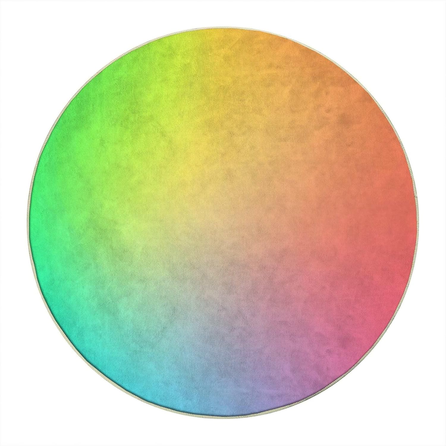 Rainbow Round Custom Mat 4 FT Colorful Watercolor Office