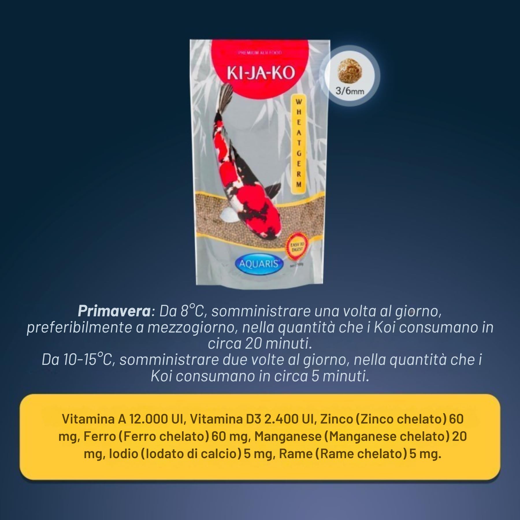 Wheatgerm speciale mangime premium per koi 10 kg / 6mm, per l'alimentazione primaverile e autunnale