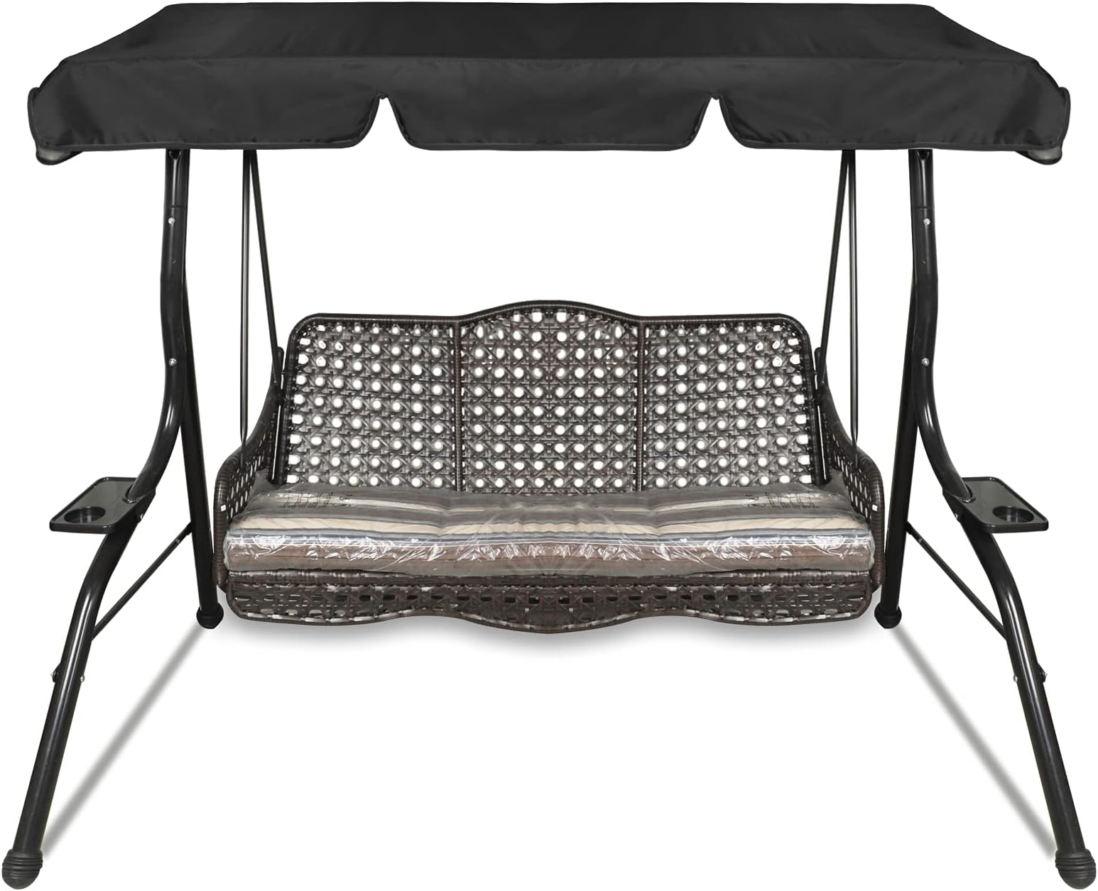 Generic 8N2U Replacement Canopy for Swinging, Acrylic, Black, L: 195 x 125 x 15cm / 77'' x 49'' / 5.9''