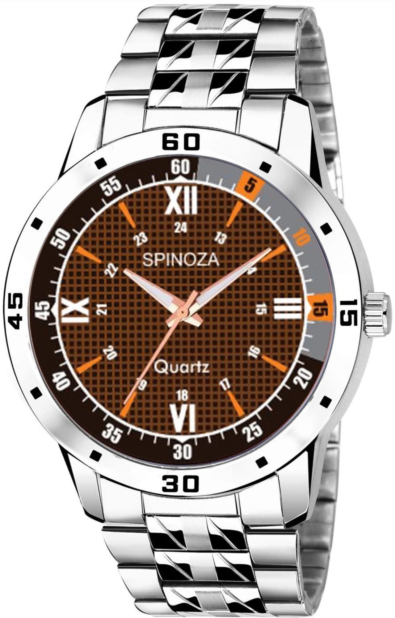 SPINOZA Stylish Silver heavy quality strap with designer case and Blue dial design Analog Watch-(PO1).(P_C_B_9052) (Brown) (B0C1ZVZDDM) Amazon Price History, Amazon Price Tracker