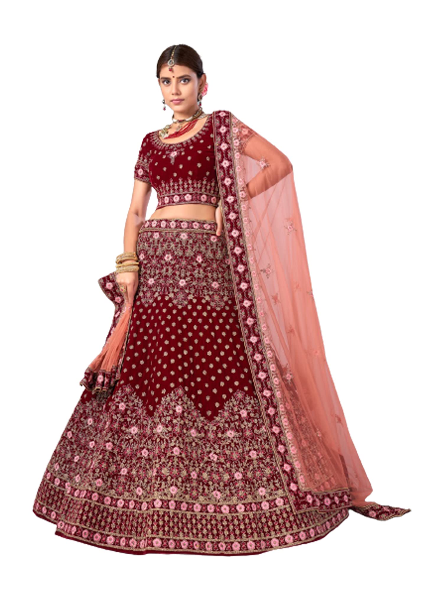 Buy Shri Balaji Silk & Cotton Saree Emporium Maroon,Bridal Women Indian