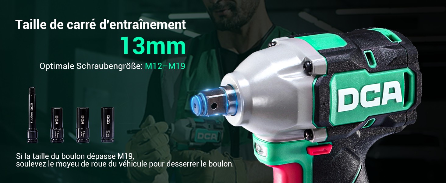 Clé à Choc Sans Fil 700Nm HOFTME - Boulonneuse 1/2 Brushless Avec Batterie 4.0Ah Et 5 Douilles